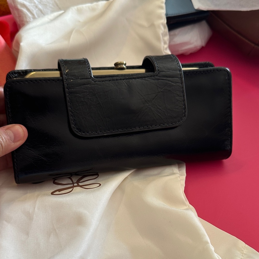 NWT HOBO Elegant Black Leather Women's Clutch